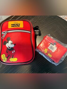 Disney Red Mickey Mouse Crossbody Bag with wallet